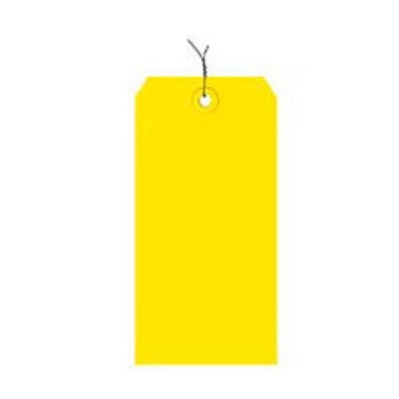 Box Packaging BP5178 4.75 x 2.375 in. Shipping Tags Pre Wired No. 5 - Yellow - Pack of 1000