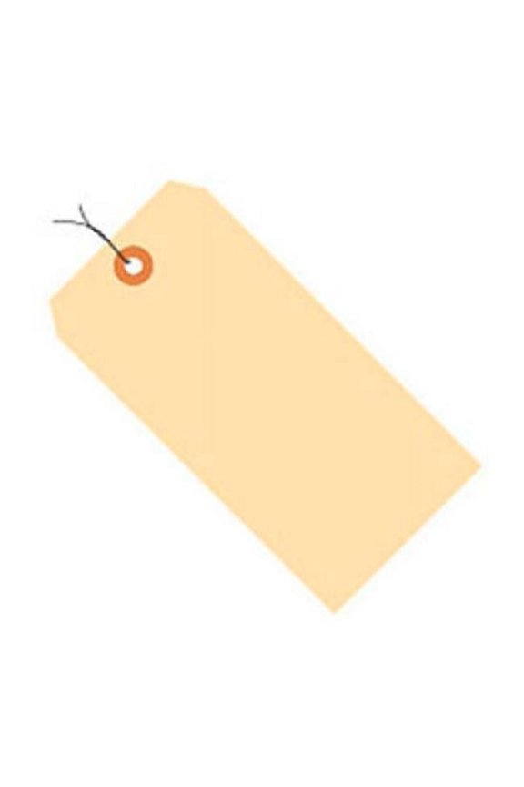 B43773 Jumbo Manila Shipping Tags - Pre Wired - 13 Point - No. 11 - 7.5 x 3.75 in. - Tan - Pack of 500