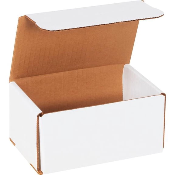 Box Packaging B3203393 Corrugate Mailer, 6 x 4 x 3 in. - White - Pack of 25