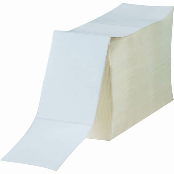Box Packaging B3203830 Direct Thermal Fanfold Labels, 4 x 1 in. - White - 2 Rolls