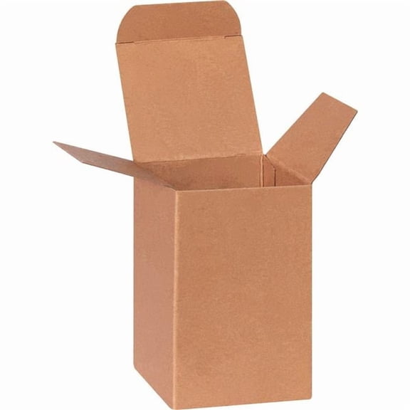 Box Packaging B3203848 Heavy Duty Reverse Tuck Folding Cartons, 2.5 x 2.5 x 4 in. Kraft - Brown - Pack of 500