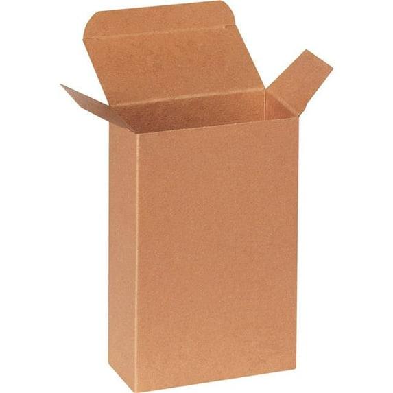 Box Packaging B3203891 Heavy Duty Reverse Tuck Folding Cartons, 5 x 3.25 x 7.25 in. Kraft - Brown - Pack of 250