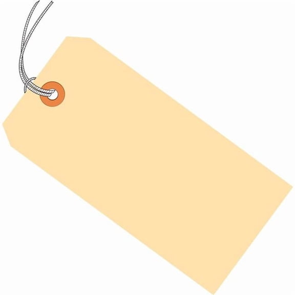 Box Packaging B3203461 Manila Shipping Tags Pre-Strung, 13 Point, 3.75 x 1.87 in. - Tan - Pack of 250