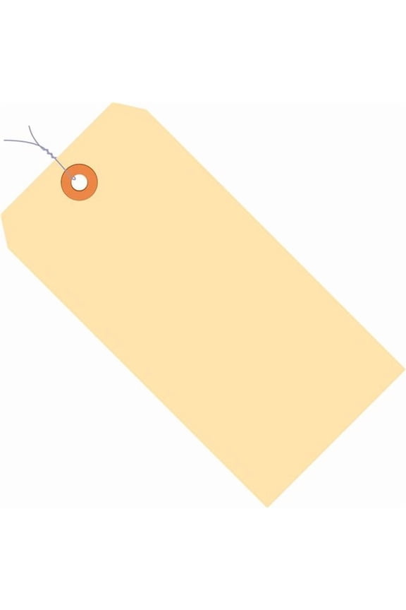 B3203470 Manila Shipping Tags Pre-Wired, 13 Point, 4.75 x 2.37 in. - Tan - Pack of 100