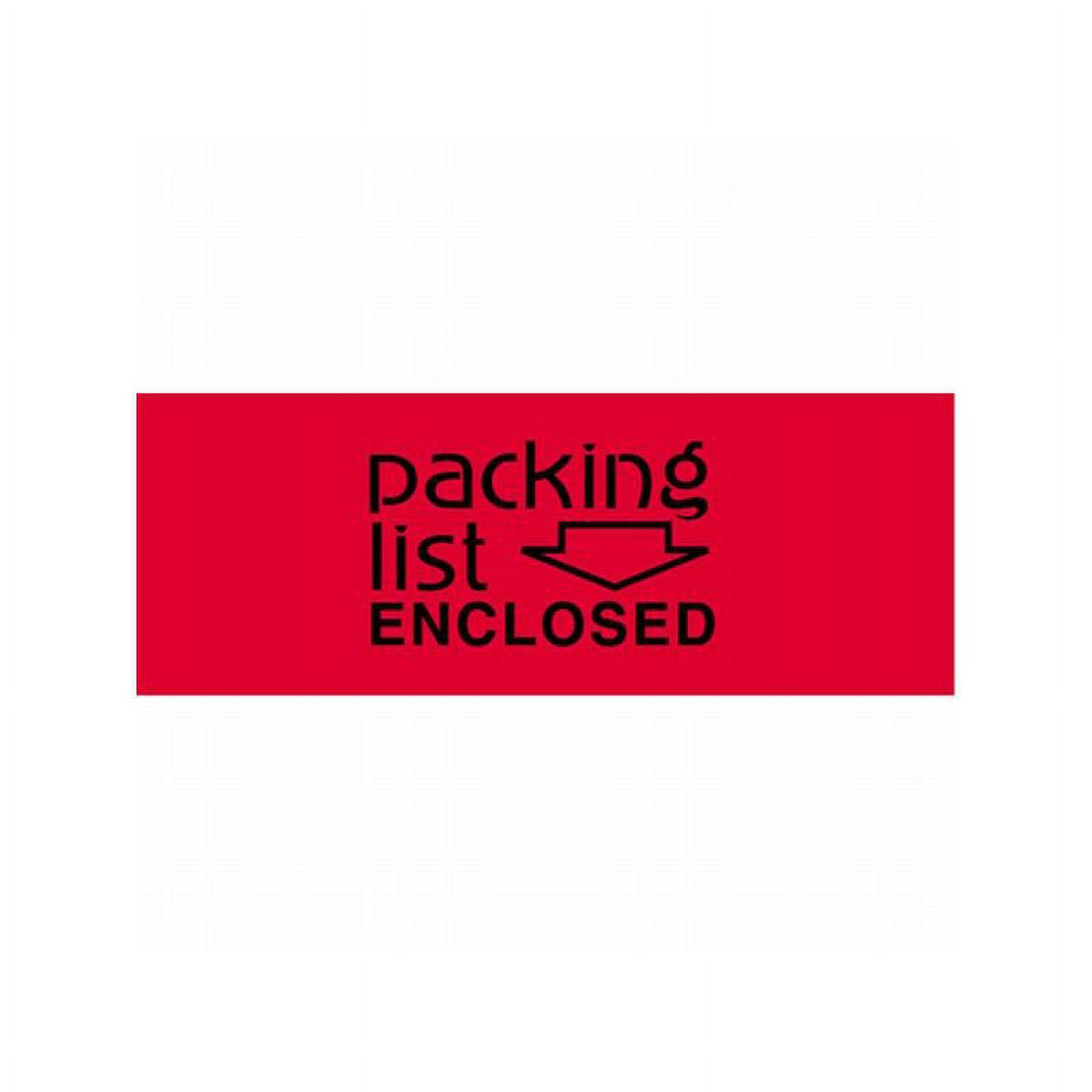 Box Packaging "Packing List Enclosed" Labels, 2" x 3" 500 Per Roll, 1 Roll