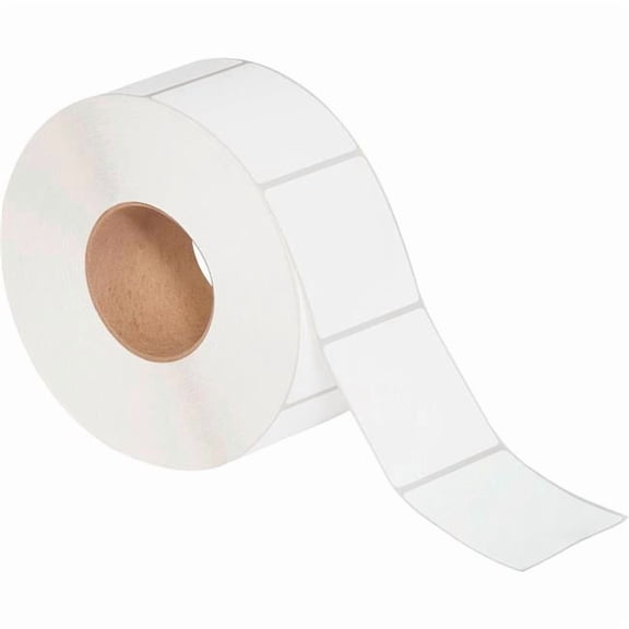 Box Packaging B3203973 Thermal Transfer Labels, 1.5 x 1.5 in. - 3 in. Core - White - 8 Rolls per Case