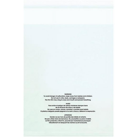 Box Partners PMR060915100 6 x 9 in. - 1.5 Mil Resealable Suffocation Warning Poly Bags, Clear - Pack of 100