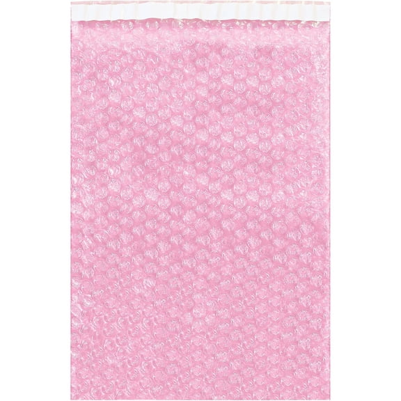Office Depot Brand Anti-Static Self-Seal Bubble Pouches, 10" x 20", Pink, Case Of 200