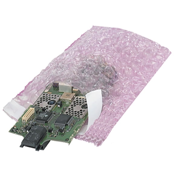 Office Depot® Brand Anti-Static Self-Seal Bubble Pouches, 4" x 10 1/2", Pink, Case Of 500