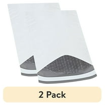 (2 pack) Box Partners Bubble Lined Poly Mailers 7 1/4" x 8" White 25/Case B82725PK
