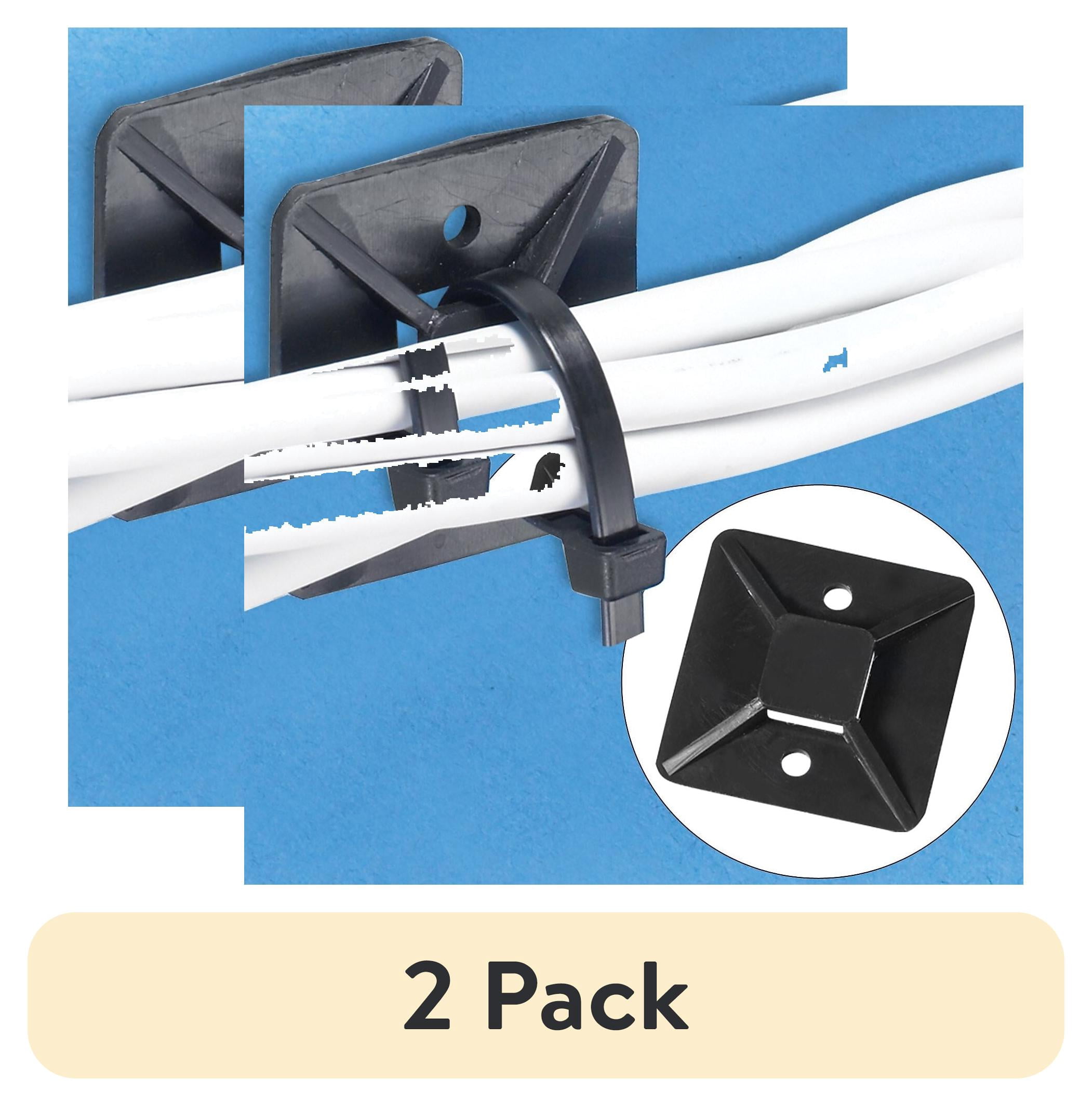 Cable Mount Component (2 pack) Box Partners CTM15B 1.5 x 1.5 in. Black Cable Tie Mounts ...
