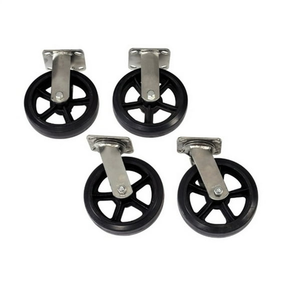 Box Partners Caster Set 8" x 2" Black 4/Case WS1025