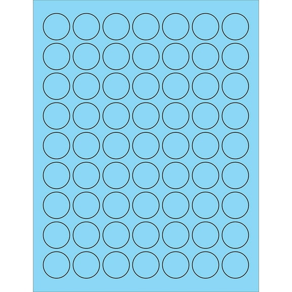 Box Partners Circle Laser Labels 1" Pastel Blue 6300/Case LL191BE