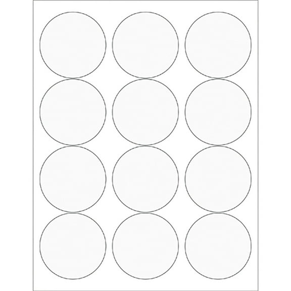 Office Depot® Brand Circle Laser Labels, LL232CL, 2 1/2", Clear, 12 Labels Per Sheet, Case Of 100 Sheets