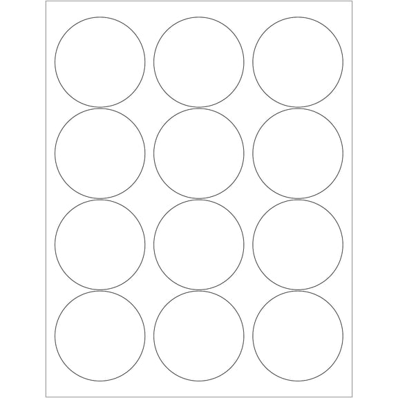 Box Partners Circle Laser Labels 2 1/2" Glossy White 1200/Case LL303