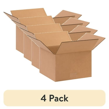(4 pack) Box Partners Corrugated Boxes 10" x 10" x 6" Kraft 25/Bundle 10106