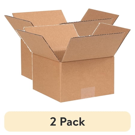 (2 pack) Box Partners Corrugated Boxes 7" x 7" x 4 1/2" Kraft 25/Bundle 7745