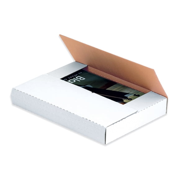 Office Depot® Brand Easy-Fold Mailers, 10 1/4"L x 8 1/4"W x 1 1/4"H, White, Pack Of 50