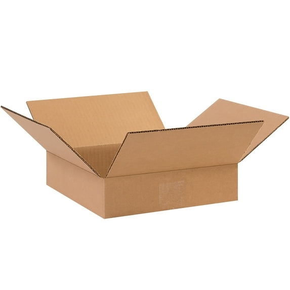 Box Partners Flat Corrugated Boxes 10" x 10" x 2" Kraft 25/Bundle 10102