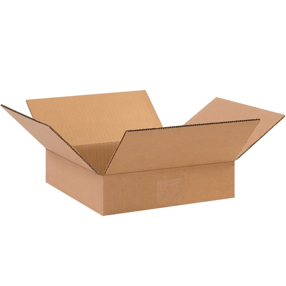 Box Partners Flat Corrugated Boxes 10" x 10" x 2" Kraft 25/Bundle 10102