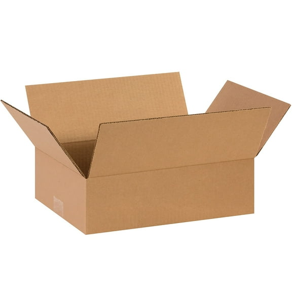 Box Partners Flat Corrugated Boxes 13" x 9" x 4" Kraft 25/Bundle 1394R