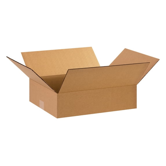 Box Partners Flat Corrugated Boxes 15" x 12" x 4" Kraft 25/Bundle 15124