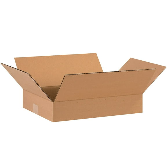 Box Partners Flat Corrugated Boxes 16" x 12" x 3" Kraft 25/Bundle 16123