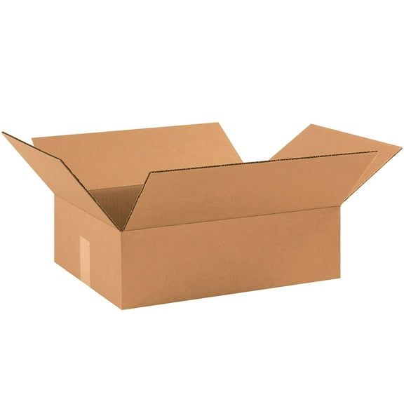Box Partners Flat Corrugated Boxes 17 1/2" x 12" x 3" Kraft 25/Bundle 17123