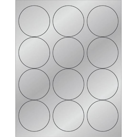 Box Partners Foil Circle Laser Labels 2 1/2" Silver 1200/Case LL217SR