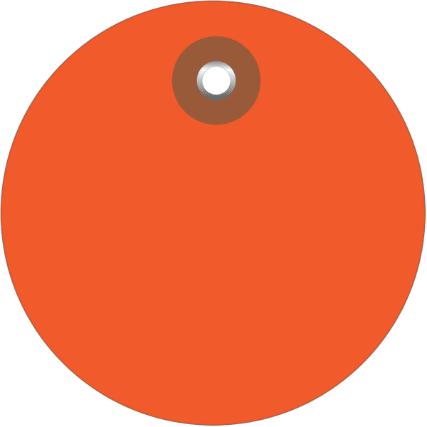 Box Partners G26067 2 in. Orange Plastic Circle Tags - Pack of 100