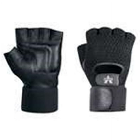 Box Partners GLV1015L Mesh Material Handling Fingerless Gloves with Wrist Strap, Black - Large - 2 Pairs per Case