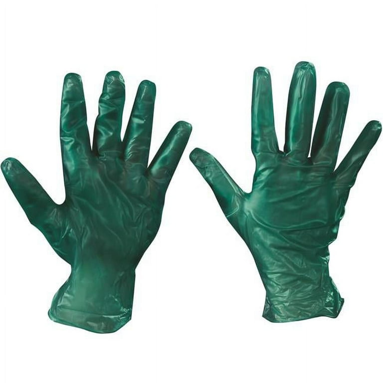 Box Partners GLV2046L Vinyl Gloves- Green Mil Powdered
