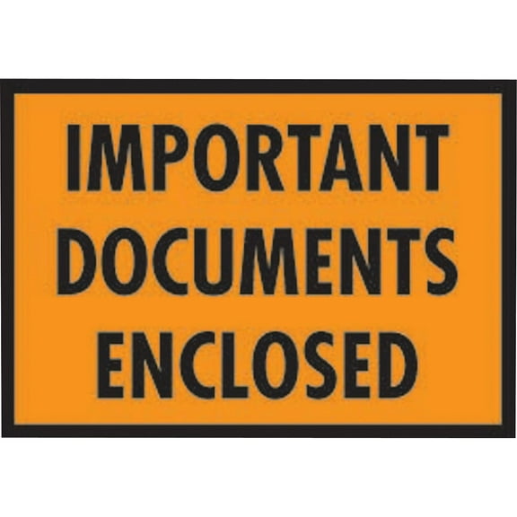 Box Partners "Important Documents Enclosed" Envelopes 5 1/4" x 7 1/2" Orange 1000/Case PL421