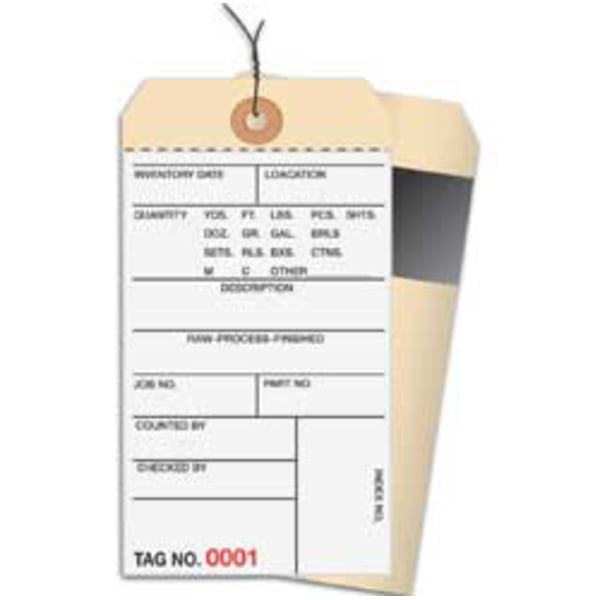 Box Partners Inventory Tags 2 Part Carbon Style #8 Pre-Wired (0001-0499 ...