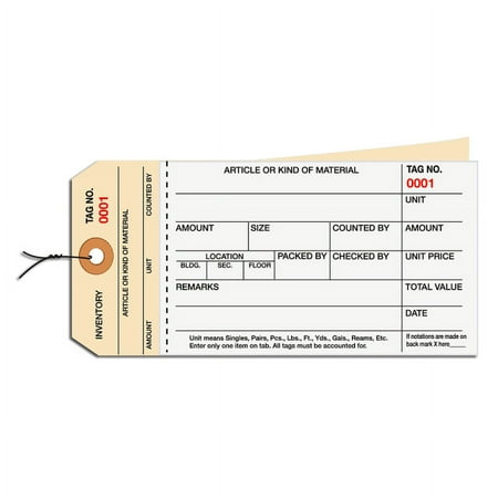 Partners Brand Tag,Wire 2500-2999,6-1/4"x3-1/8",PK500 G19063