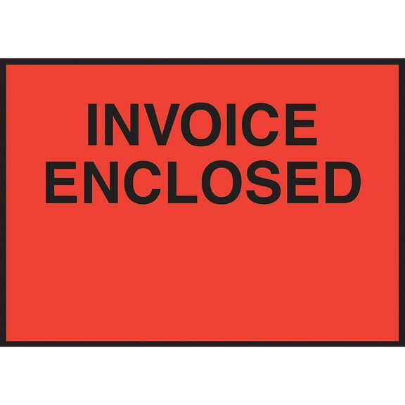 Box Partners "Invoice Enclosed" Envelopes 4 1/2" x 6" Red 1000/Case PL420