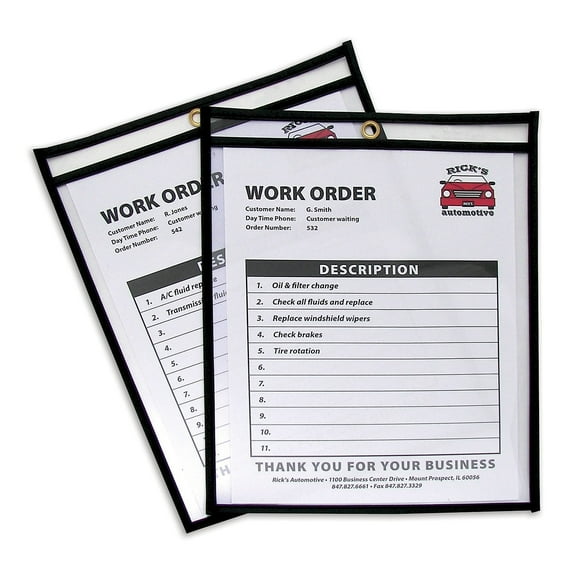 Box Partners Job Ticket Holders 8 1/2" x 11" Black 25/Case JTH104
