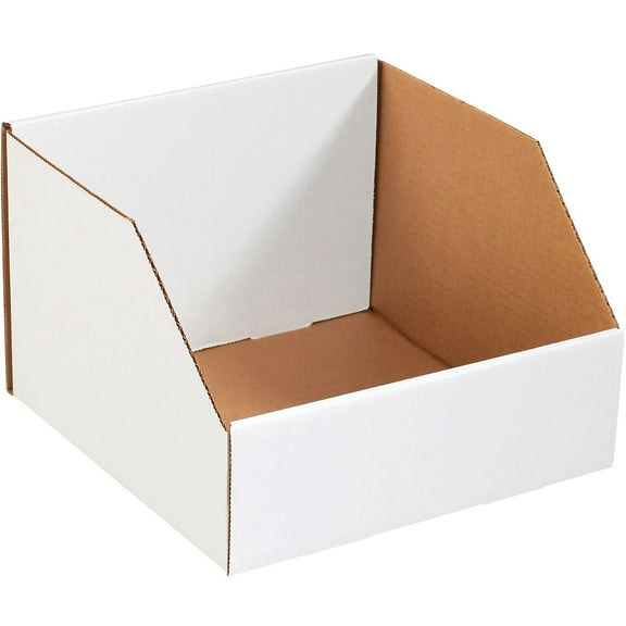 Box Partners Jumbo Open Top Bin Boxes 18" x 18" x 10" White 25/Bundle BINJ181810