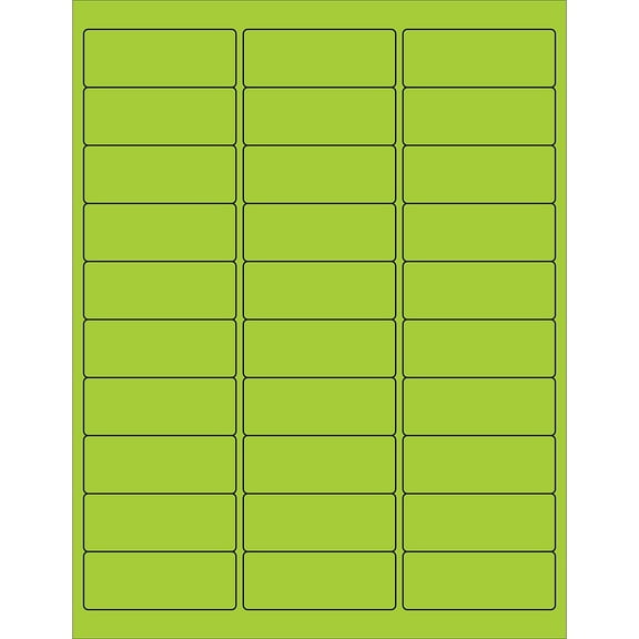 Box Partners LL173GN 2.63 x 1 in. Fluorescent Green Rectangle Laser Labels - Pack of 3000