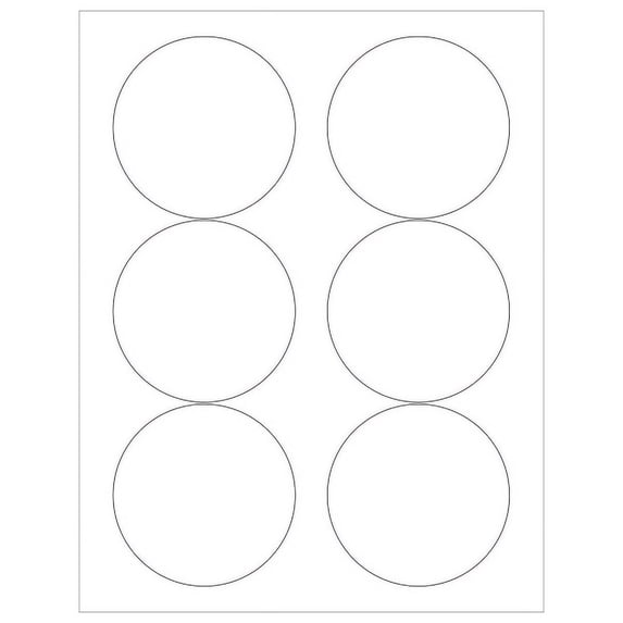 Office Depot® Brand Inkjet/Laser Labels, LL147, Round, 3 3/8", White, Case Of 600