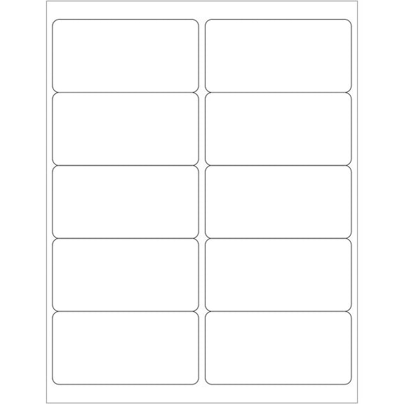 Box Partners Removable Rectangle Laser Labels 4" x 2" White 1000/Case LL265