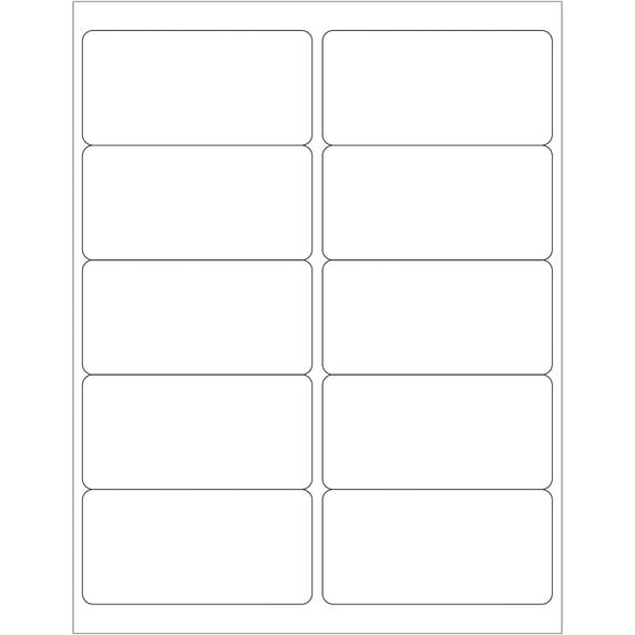 Box Partners Removable Rectangle Laser Labels 4" x 2" White 1000/Case LL265