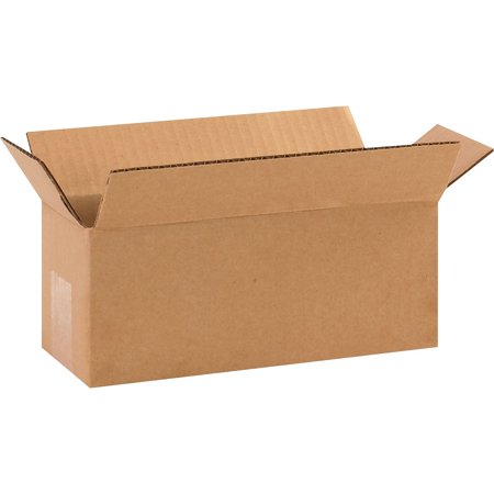 Box Partners Long Corrugated Boxes 10" x 4" x 4" Kraft 25/Bundle 1044