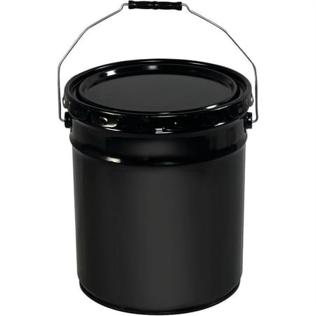 Box Partners Metal Pail Open Head with Handle 5 Gallon Black 1/Each HAZ1078
