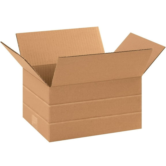 Box Partners Multi-Depth Corrugated Boxes 10" x 8" x 6" Kraft 25/Bundle MD1086