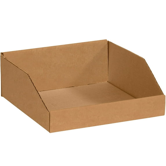 Box Partners Open Top Bin Boxes 12" x 12" x 4-1/2" Kraft 50/Bundle BINMT121214K
