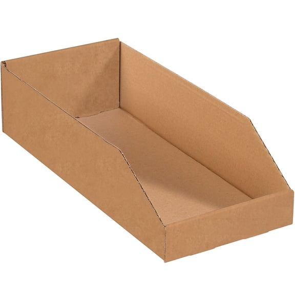 Box Partners Open Top Bin Boxes 12" x 24" x 4-1/2" Kraft 50/Bundle BINMT1224K