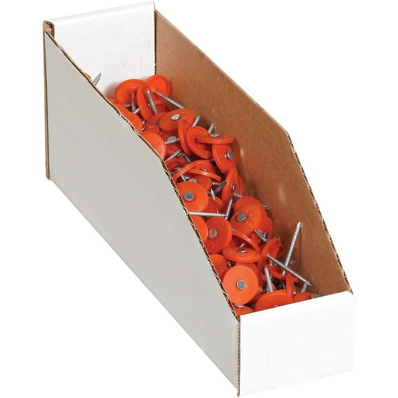Box Partners Open Top Bin Boxes 5" x 18" x 4-1/2" Oyster White 50/Bundle BINBWZ518