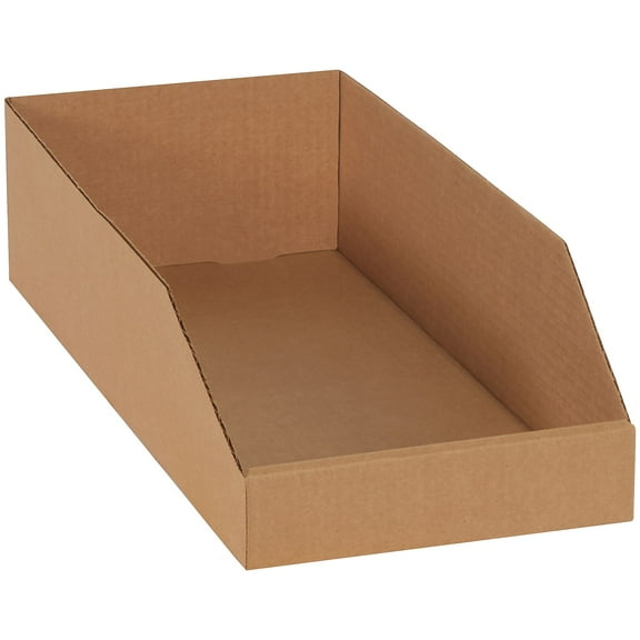 Box Partners Open Top Bin Boxes 8" x 18" x 4 1/2" Kraft 50/Bundle BINBWZ818K