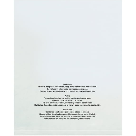 Box Partners PBM06092100 6 x 9 in. - 2 Mil Flat Suffocation Warning Poly Bags, Clear - Pack of 100